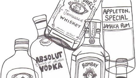 Jacked Daniels - Alcohol Drawing (474x267), Png Download