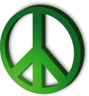 Peace Sign 3d - Peace Sign (370x400), Png Download