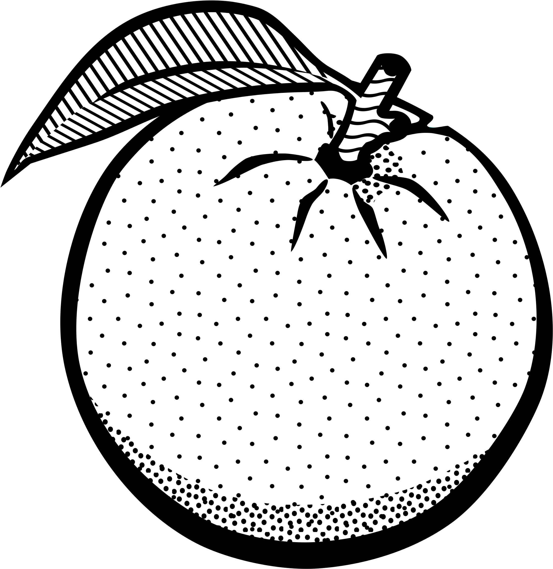 28 Collection Of Orange Drawing Png - Orange Clipart Black And White (2325x2400), Png Download