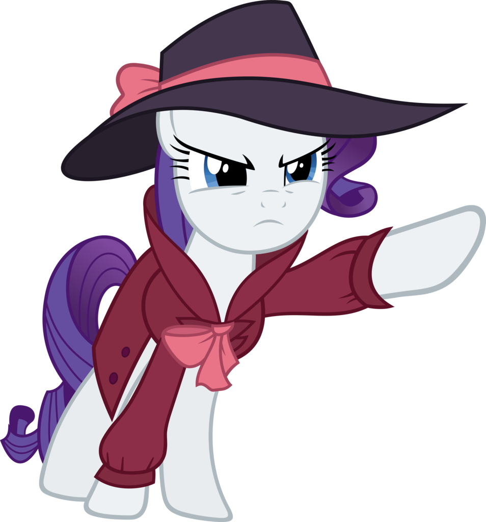 Slb94, Clothes, Coat, Detective Rarity, Frown, Hat, - Detective Rarity (954x1024), Png Download