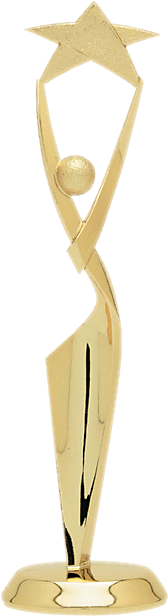 Achivement Star Trophie Topper Figure - Reach For The Stars Trophy (345x704), Png Download