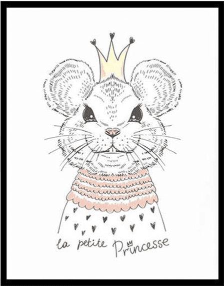 Petite Bello Wall Decor Mouse Princess / 8x10 Inch - Portrait (600x600), Png Download