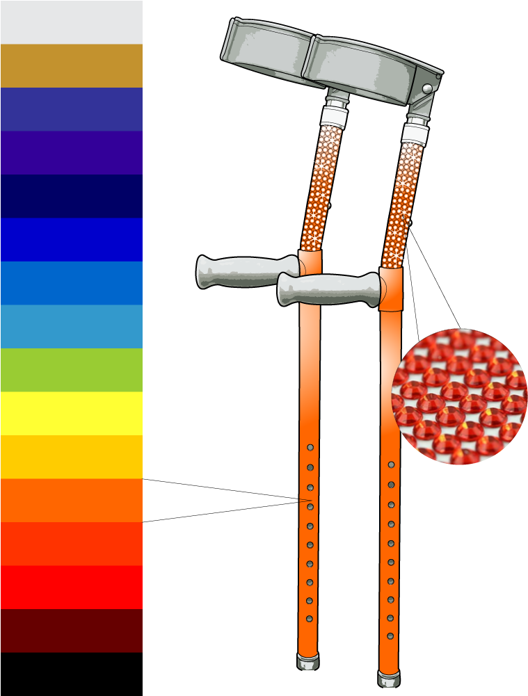 Pimp Mobility Custom Coloured Crutch - Mobility Aid (800x1000), Png Download