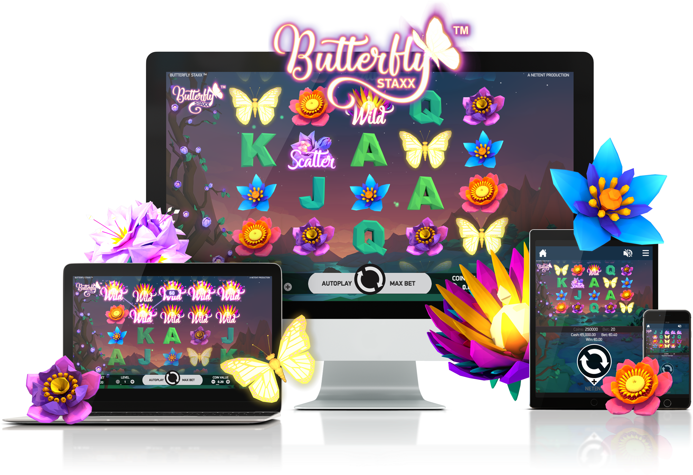 01 Butterfly Staxx Devices - Slot Machine (2560x1705), Png Download