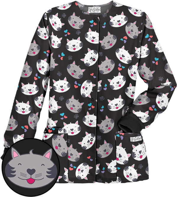 Pc834hbk - Pet Print Scrubs (600x720), Png Download