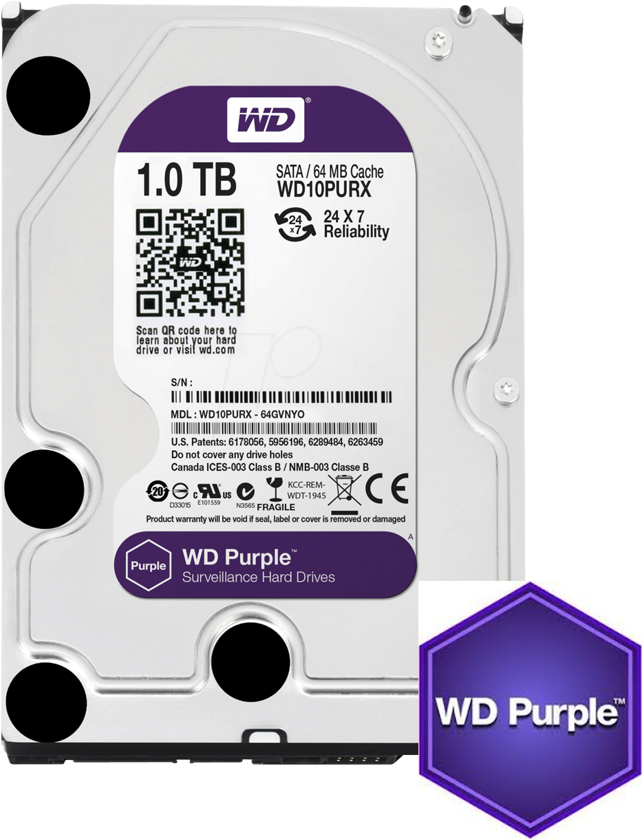 Wd Purple 1tb Hdd - Western Digital Purple (947x1224), Png Download