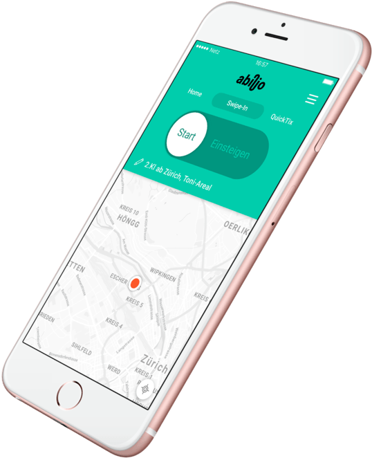 Smartphone With The Abilio App And The Swipe-in - Iphone (583x685), Png Download