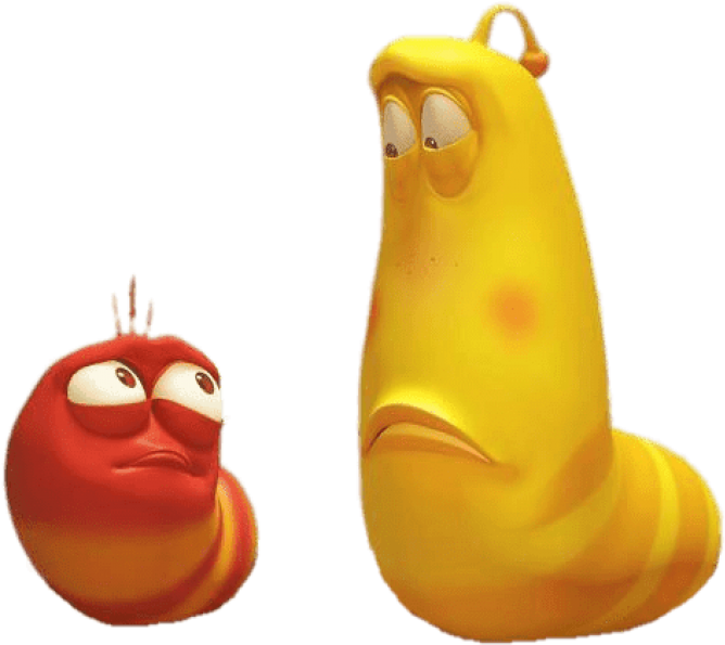 Free Png Download Larva Red And Yellow Looking Disappointed - Larva Png (850x680), Png Download