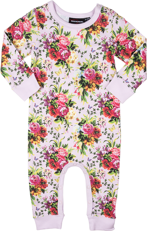 Bouquets Long Sleeve Playsuit - Pattern (1000x1000), Png Download