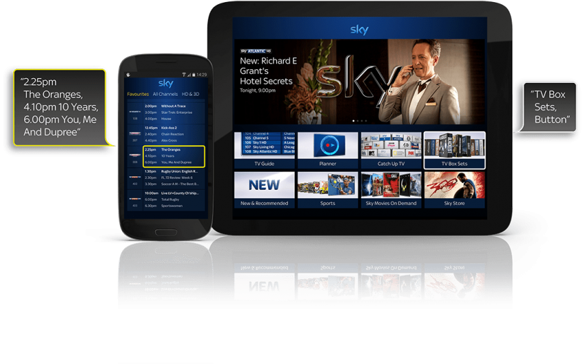 Free Png Download Sky Store On Phone Png Images Background - Sky+ App (850x531), Png Download