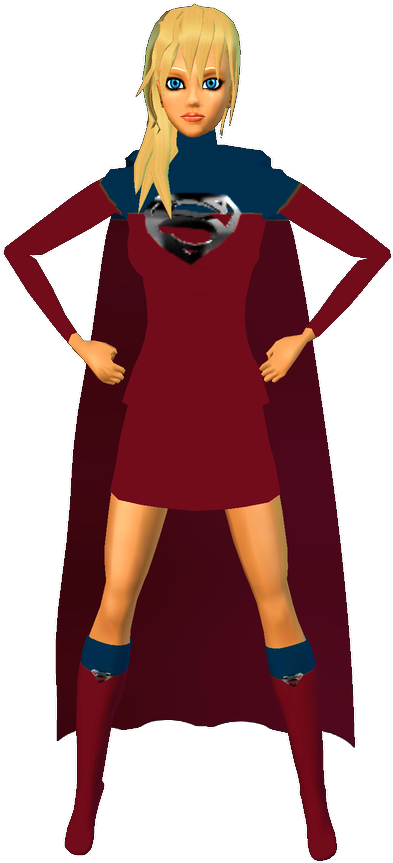 Supergirl Redblu Skirt - Superman (393x863), Png Download