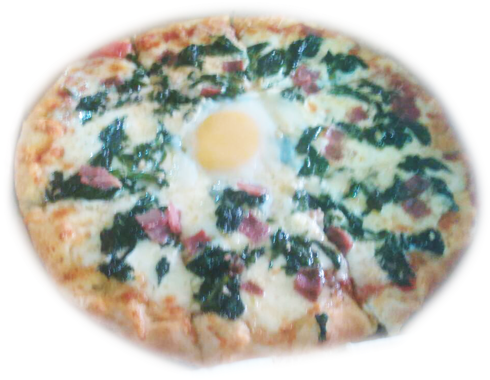 Spinach & Bacon - California-style Pizza (1008x810), Png Download