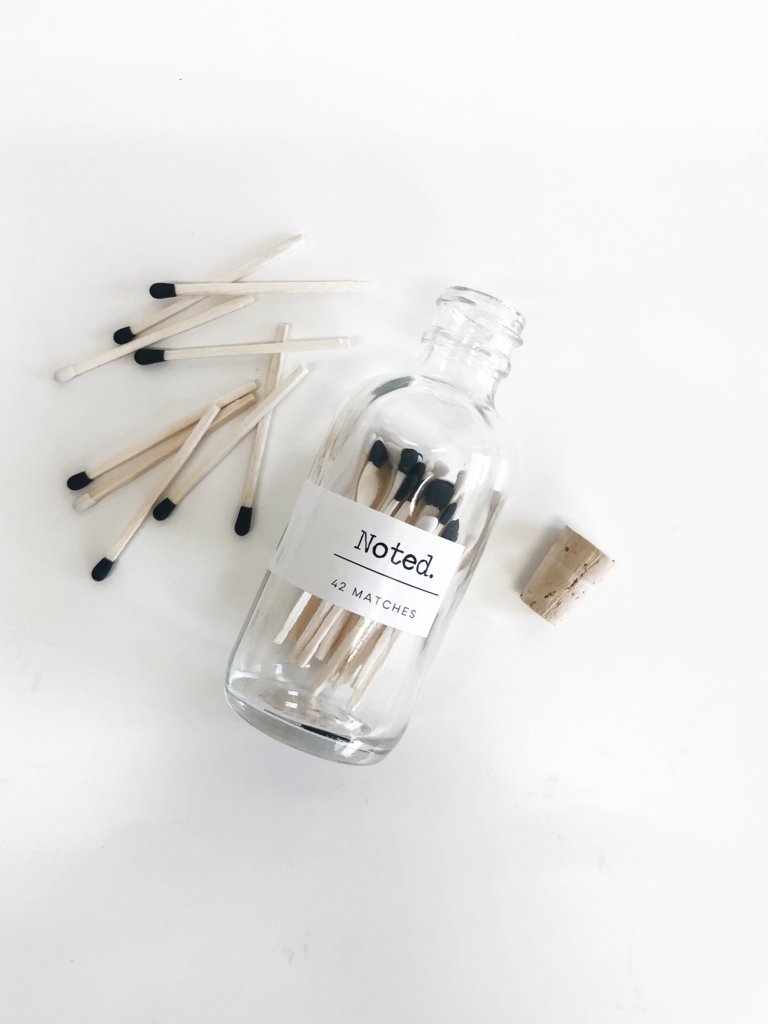 Black White Matches - Glass Bottle (768x1024), Png Download