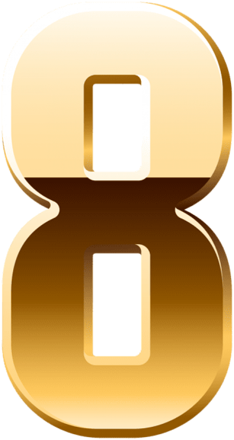 Download Gold Number Eight Png Clipart Png Photo (480x903), Png Download