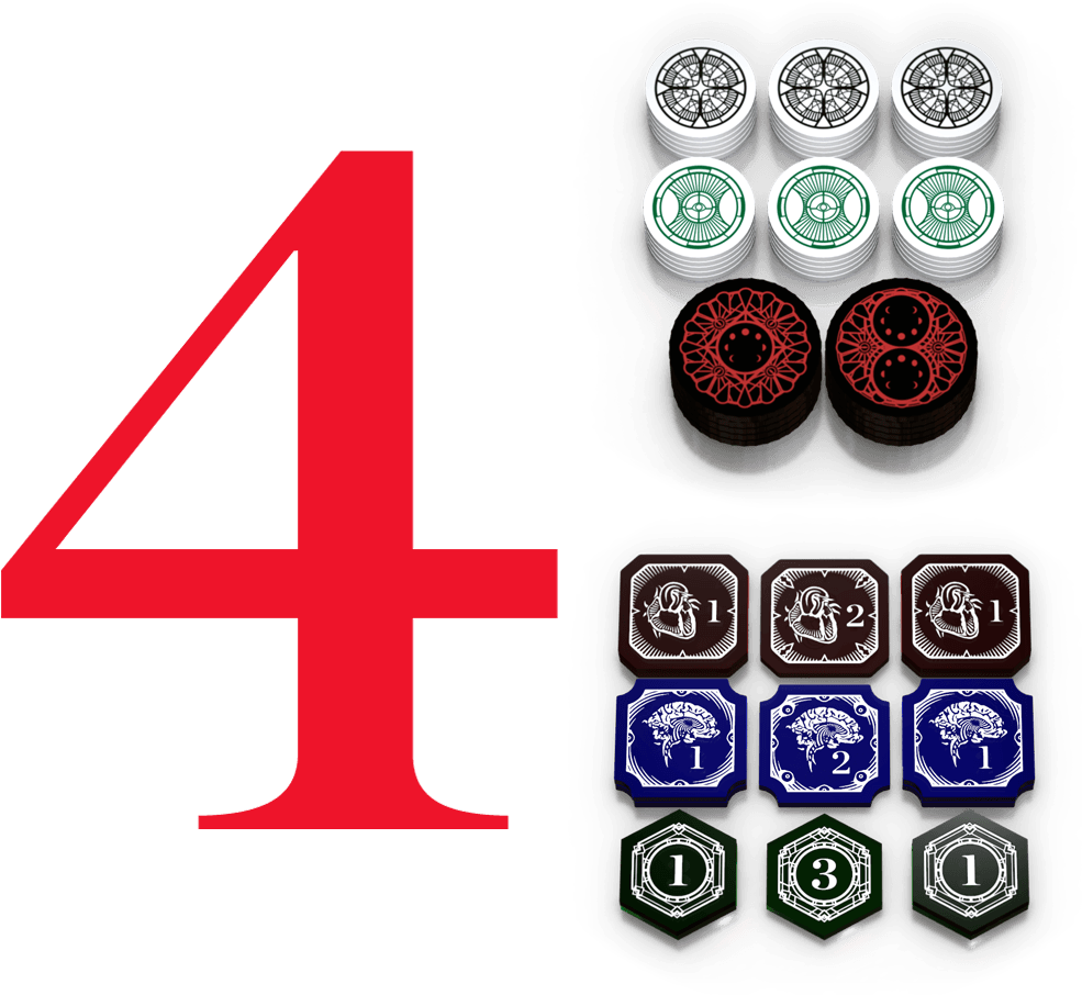 Four Player Bundle - Arkham Horror Lcg Tokens (1000x1000), Png Download