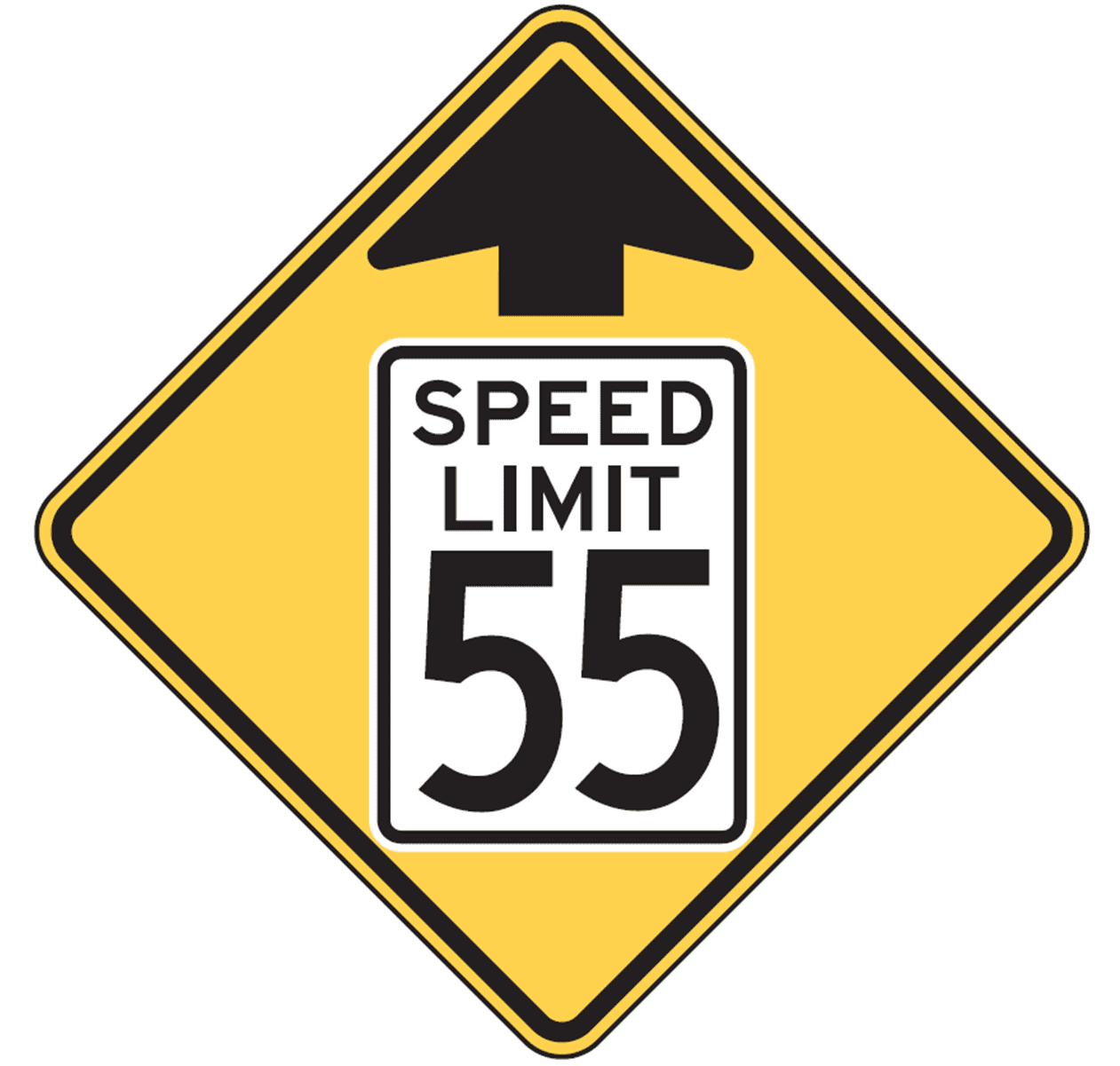 Speed Reduction Sign Sign Is Used In - Speed Limit Sign (1600x1200), Png Download