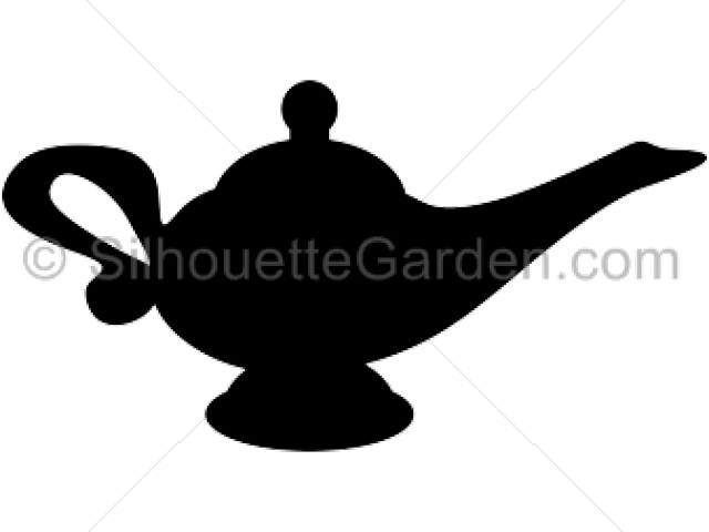 Genie Lamp Silhouette (640x480), Png Download