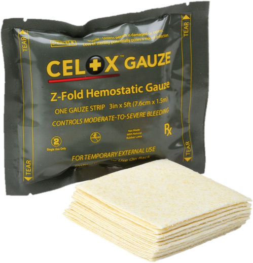 Celox Gauze Hemostat, Hemostatic Wound Dressing - Beige (580x600), Png Download