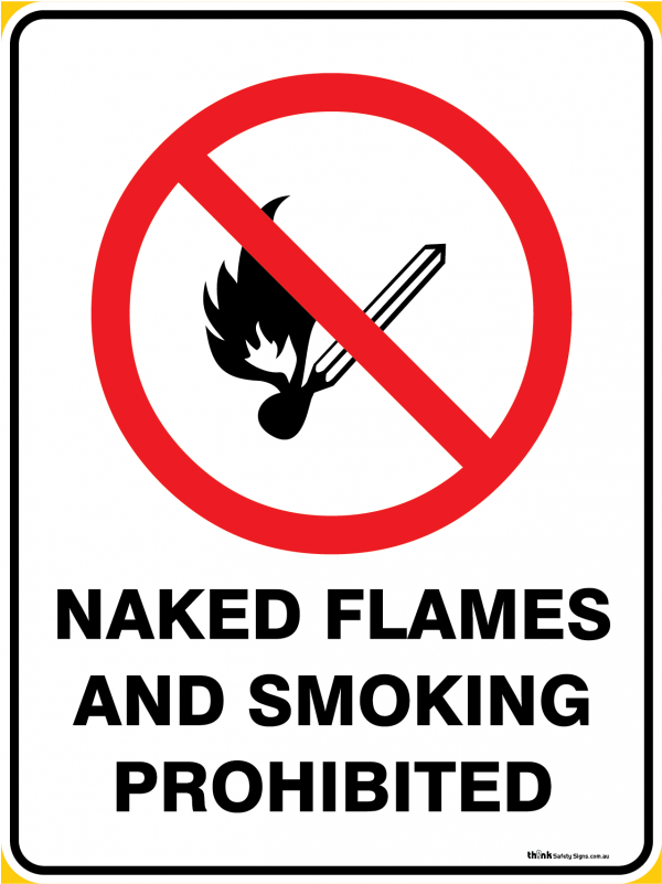 Prohibition Naked Flames And Smoking Prohibited - Sign (800x800), Png Download