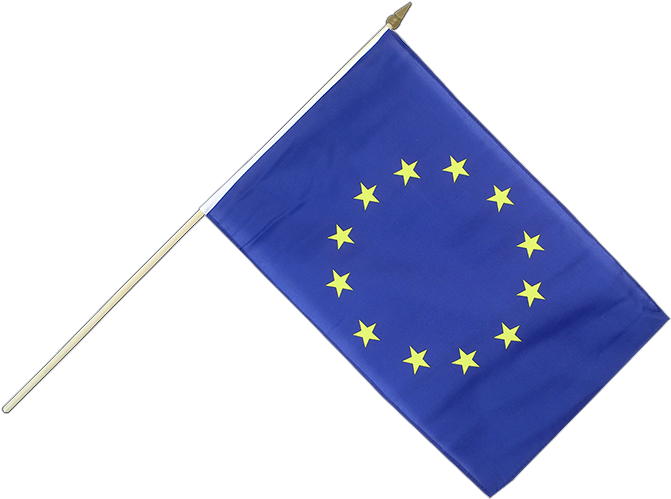 Hand Waving Flag European Union Eu - Eu Flag On Pole (750x630), Png Download