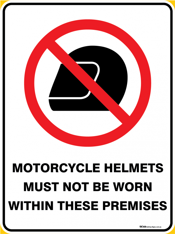 Prohibition Motorcycle Helmets Must Not Be Worn - Helmet Not Allowed (800x800), Png Download