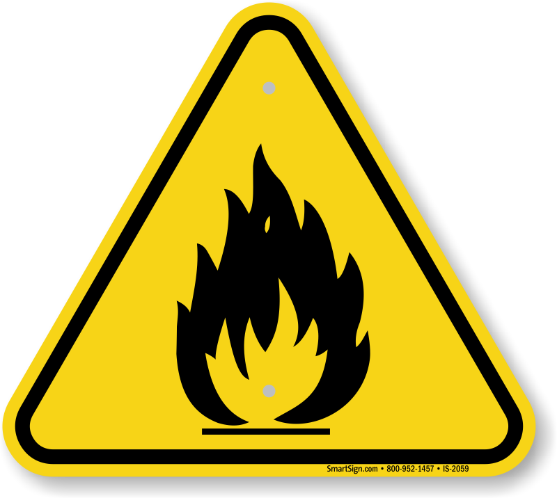 Iso Fire Hazard Warning Sign Symbol - Fire Hazard Sign Png (800x716), Png Download