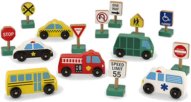 Wooden Vehicles And Traffic Signs (700x700), Png Download