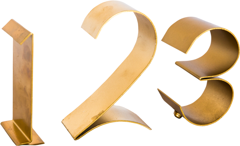 Gold Metal Table Numbers - Wood (1000x667), Png Download