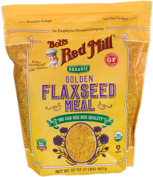 Bob's Red Mill Organic Golden Flaxseed Meal 32 Oz Pkg - Bob's Red Mill (640x640), Png Download