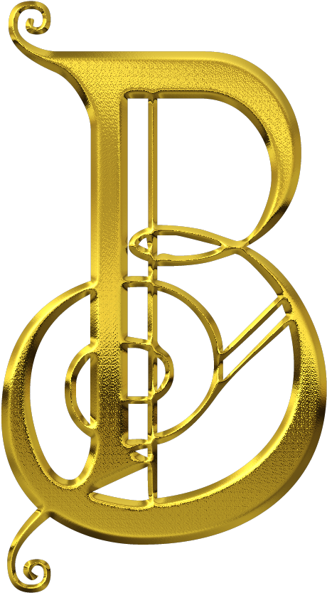 B Cool Lettering, Gold Letters, Letter D, Kirigami, - Types Of Trombone (1000x1000), Png Download