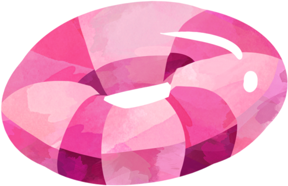 Pink Donut Inner Tube - Ruby (618x618), Png Download