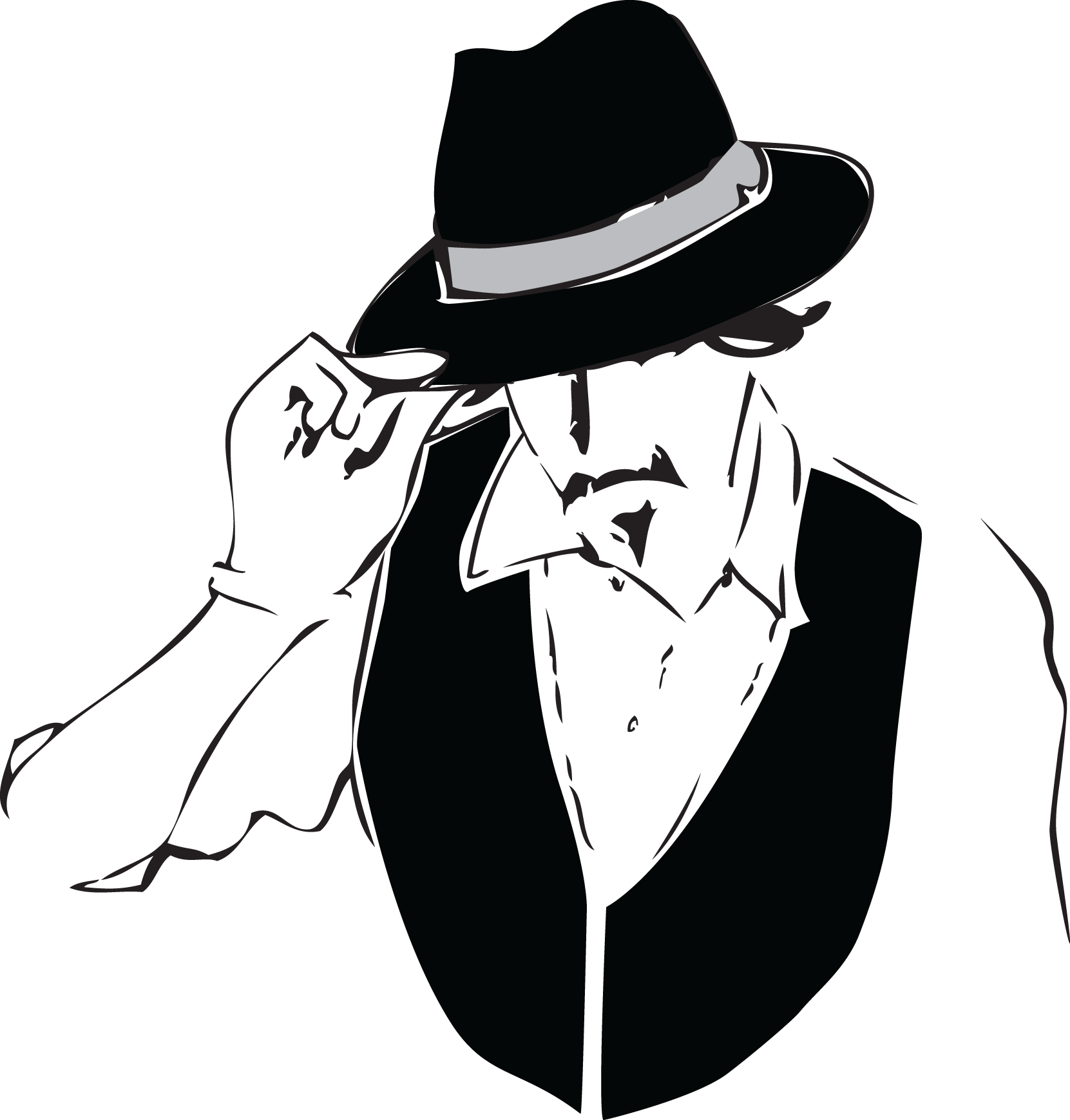 Black And White Magician (1661x1740), Png Download
