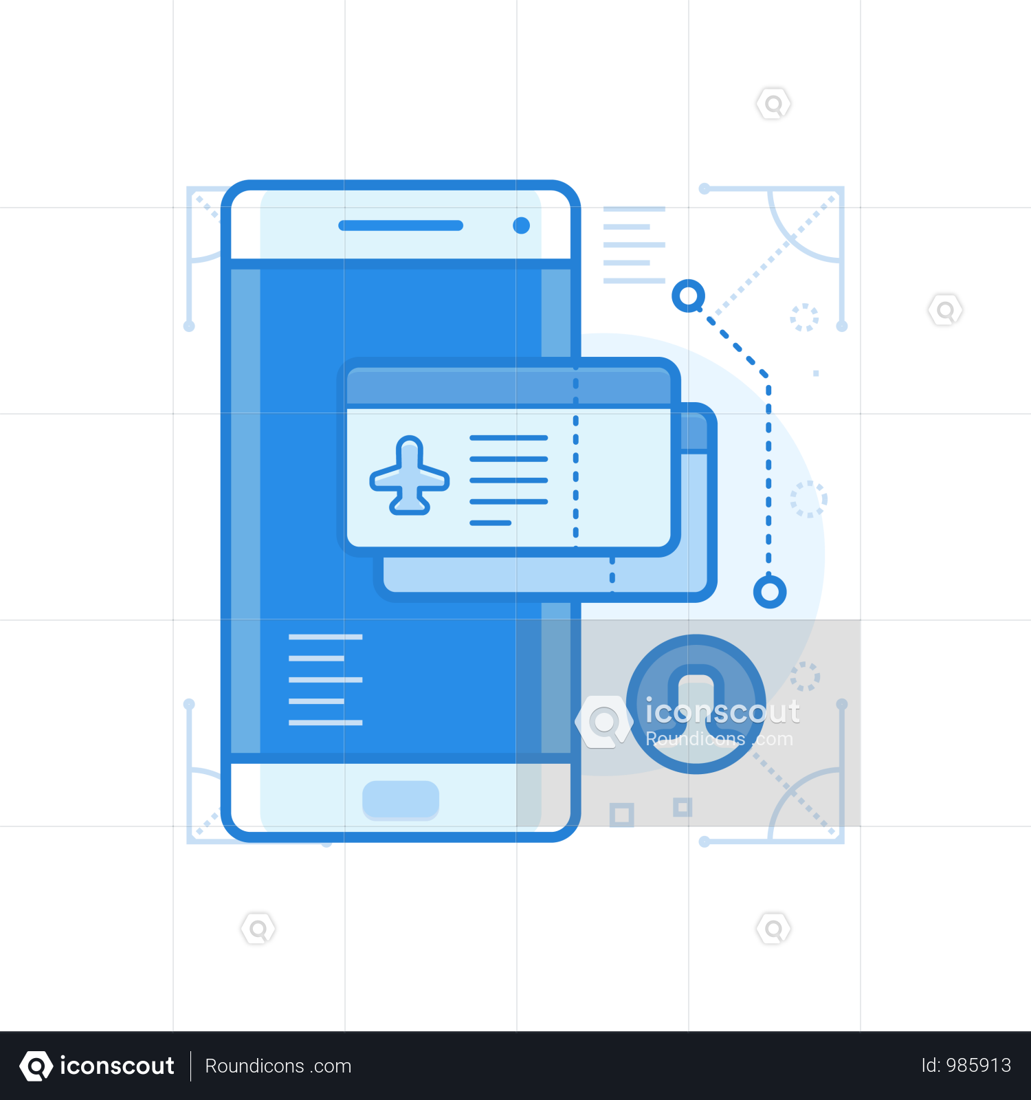 Online Flight Ticket Booking Details In Smartphone - Diagram (1500x1600), Png Download