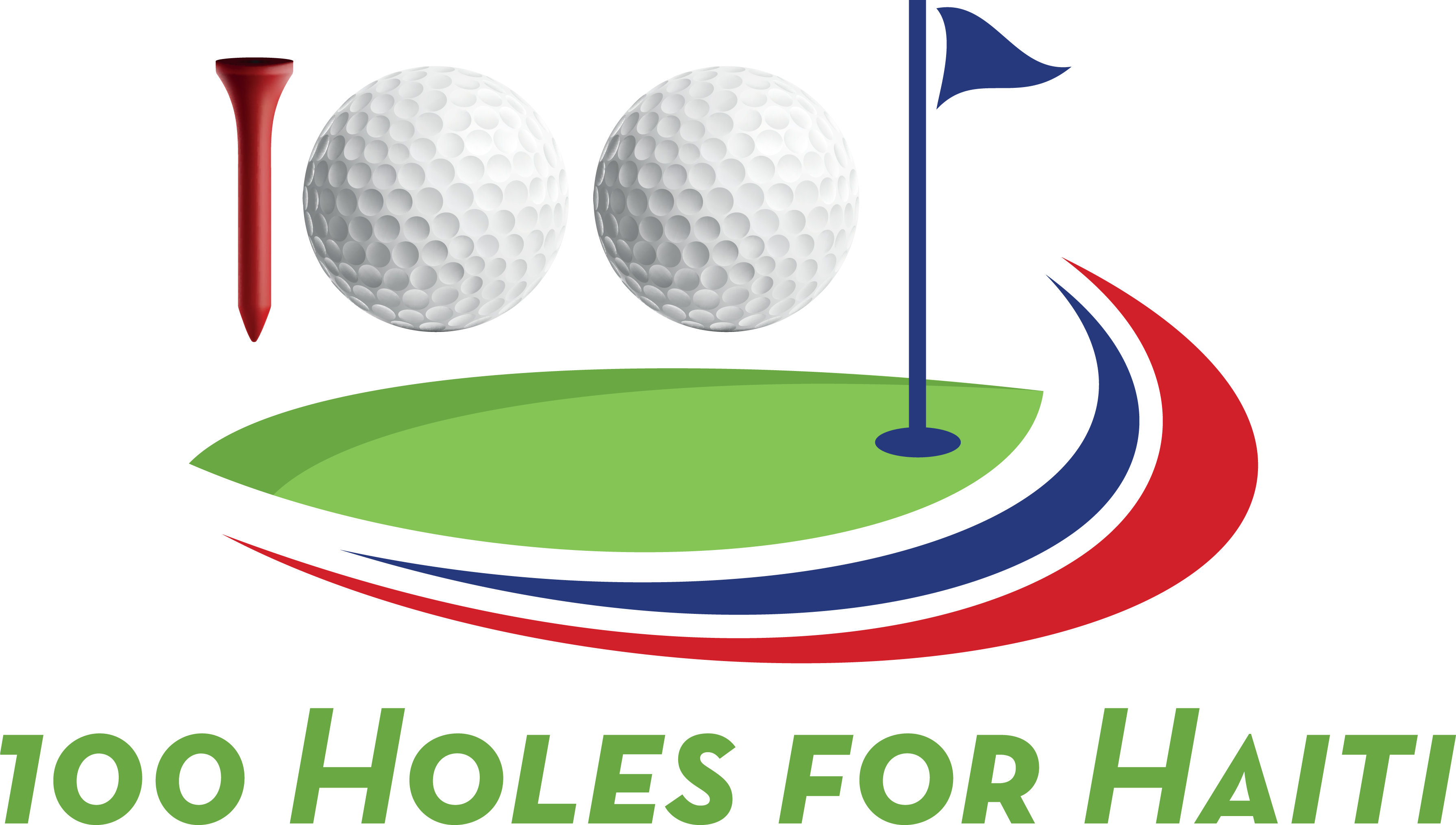 100 Holes For Haiti Colour Logo - Pitch And Putt (3581x2028), Png Download