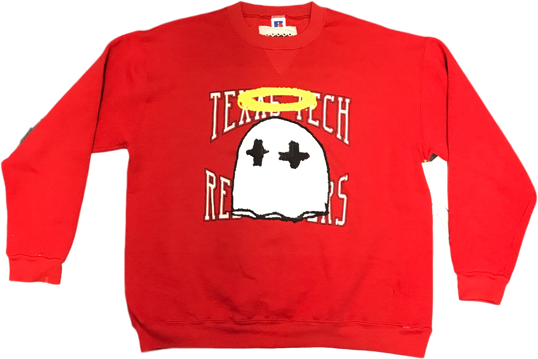 B Wood Texas Tech Vintage Ghost Crew - Sweater (2048x2048), Png Download