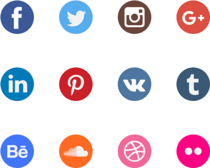 Free Png Download Watercolour Social Media Icons Png - Vector Transparent Background Social Media Icons (850x681), Png Download