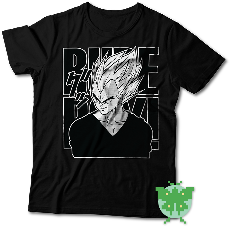 Rude Boy Vegeta Black Tshirt - Illustration (800x800), Png Download