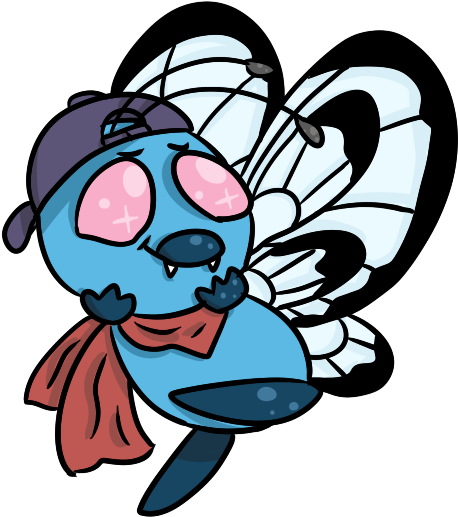 Blue Raspberry Butterfree Easter Egg Turtwig (561x573), Png Download
