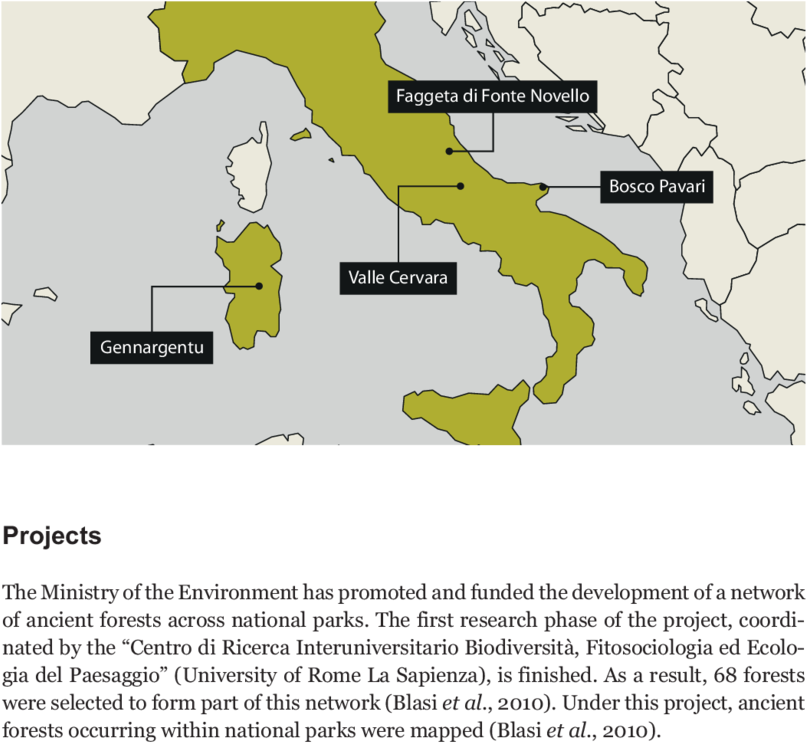 Map Of Some Ancient Forests In Italy - Map (850x870), Png Download