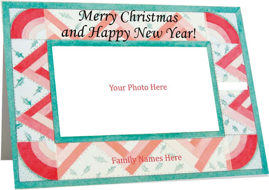 Designer Holiday Photo Card "christmas Quilt" In Sets - Picture Frame (1177x1177), Png Download