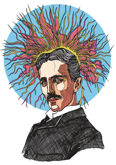 Then He Scans The Drawing With Incredibly High-resolution - Nikola Tesla Luke Dixon (650x650), Png Download