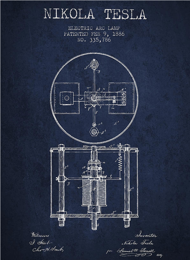 Induction Lighting Technology - Patentes De Nikola Tesla (1080x900), Png Download
