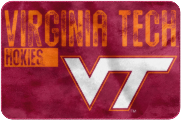 Virginia Tech Hokies Foam Rug Bathroom Mat "worn - Label (640x640), Png Download