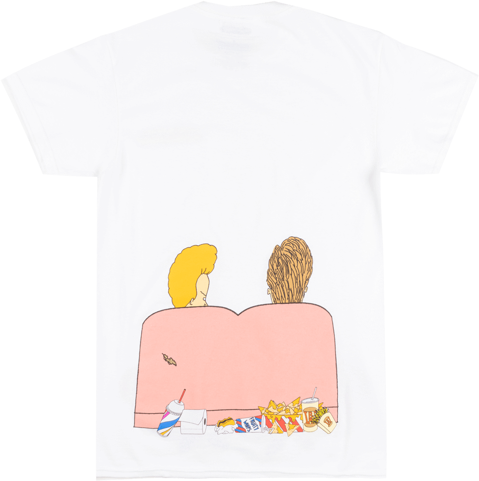 Beavis And Butthead Couch T-shirt White Mens Retro - Cartoon (988x1000), Png Download