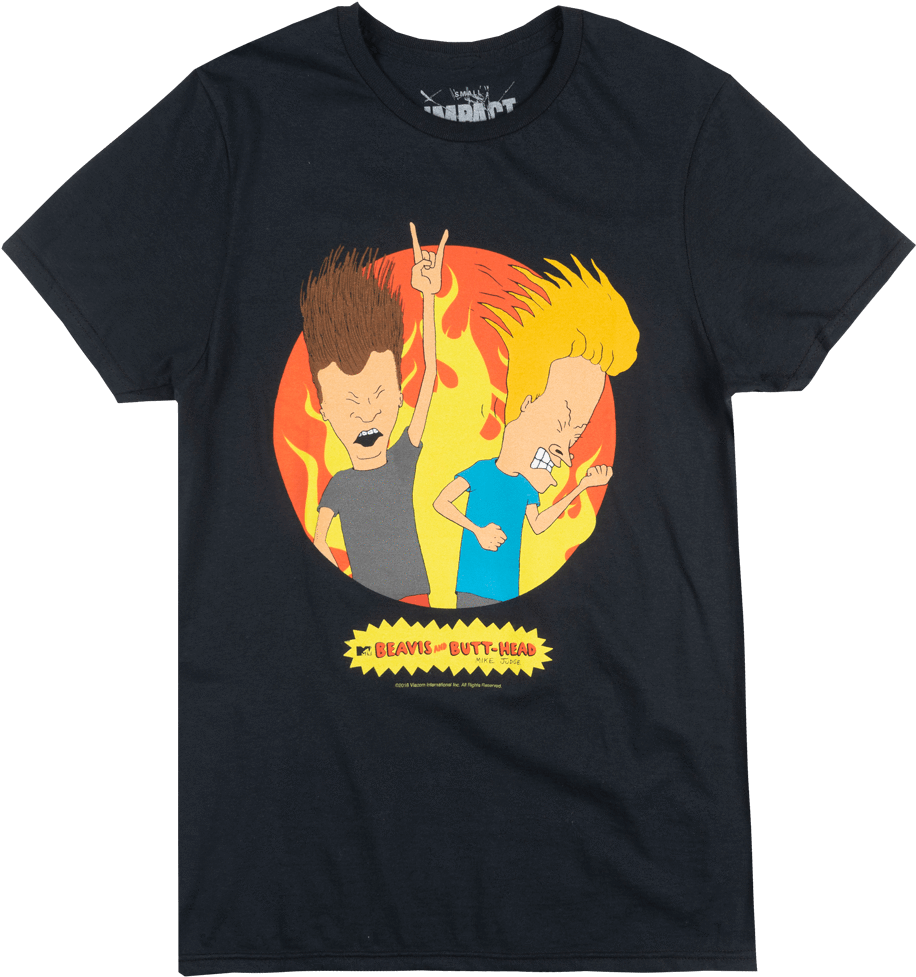 Beavis & Butthead Headbanging T-shirt Mens 90s Cartoon - Beavis And Butthead Shirt Grey (952x1000), Png Download