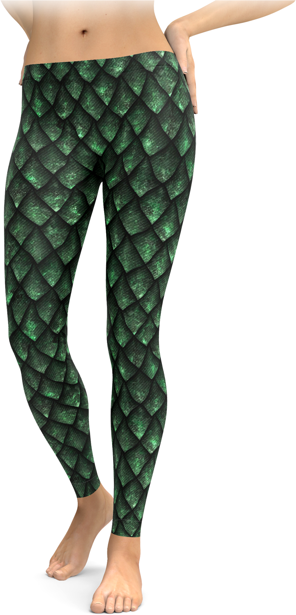 Green Dragon Scales Leggings - Leggings With High Socks (1875x2269), Png Download