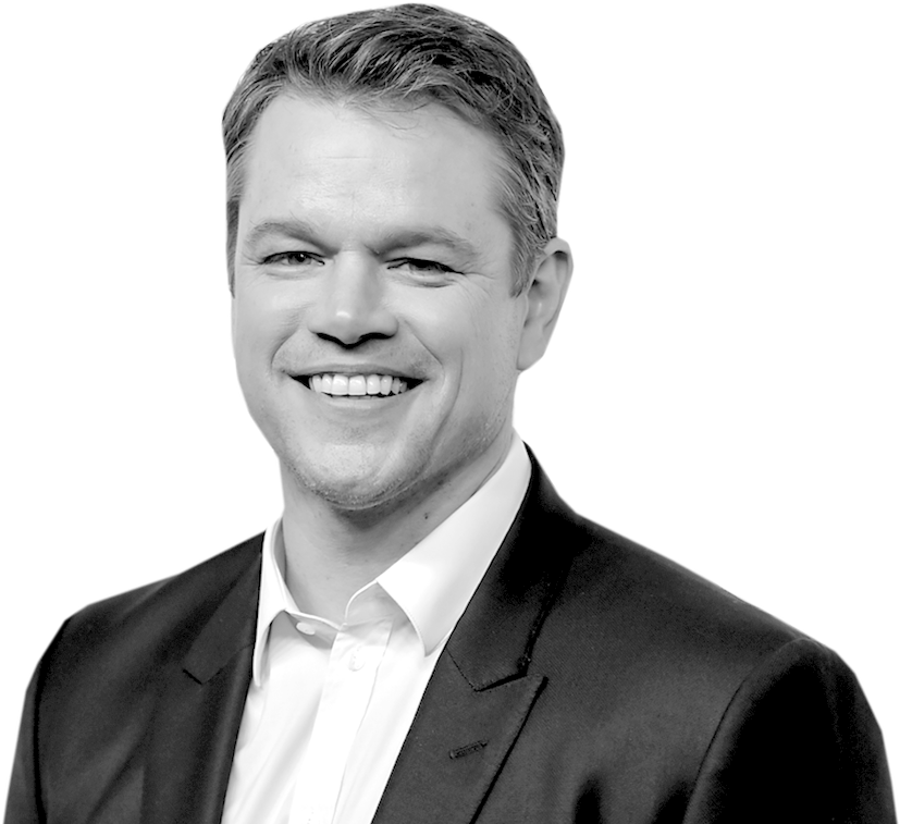 According To One Official Site, There Is An "untitled - Matt Damon Black White (1000x799), Png Download