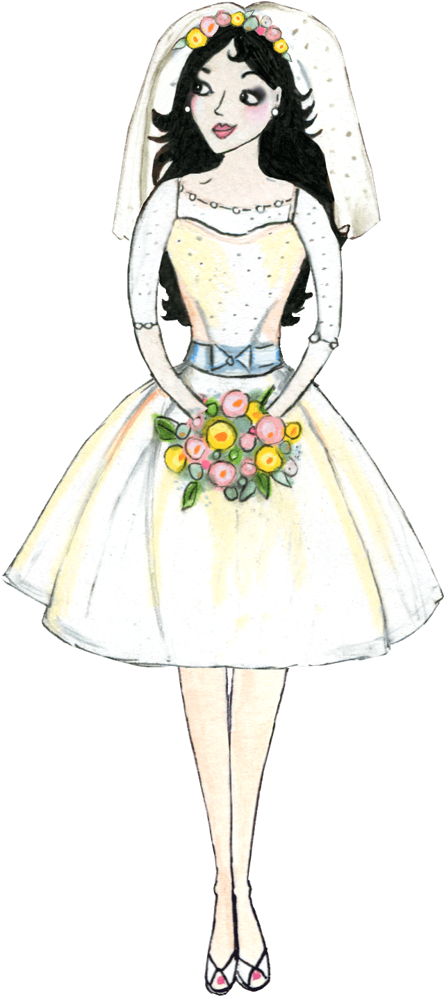 Unique Bride Club Bride From National Vintage Wedding - Creative Arts (654x1506), Png Download