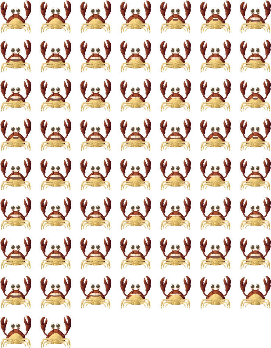 Crab - Crab Walking Animation Sheet (917x1161), Png Download