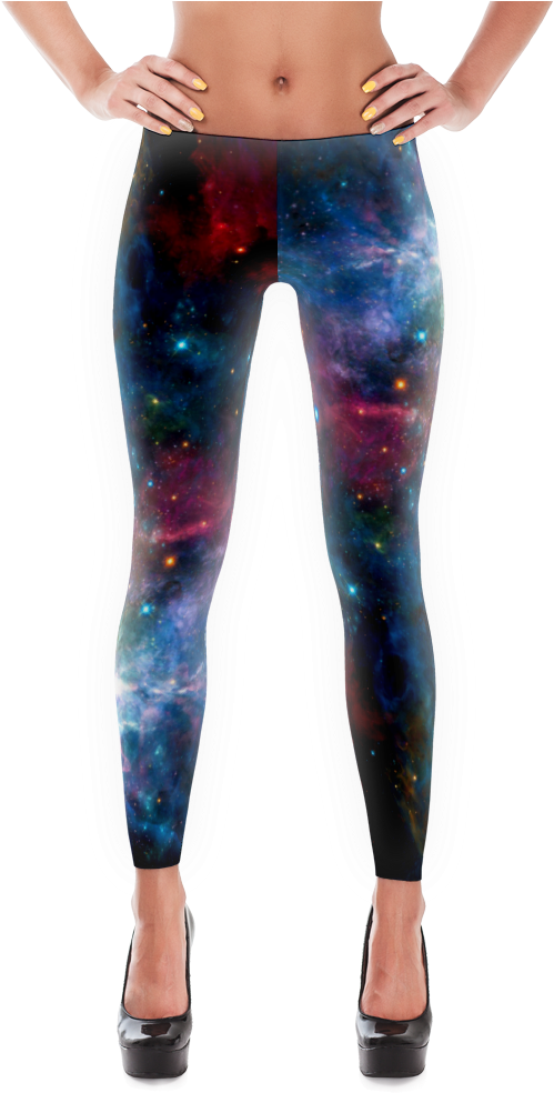 Nebula Outer Space Print Leggings - Slim Thick (1000x1000), Png Download